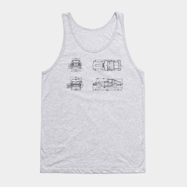 Nissan Datsun 240Z schematic Tank Top by BuiltOnPurpose